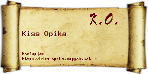 Kiss Opika névjegykártya